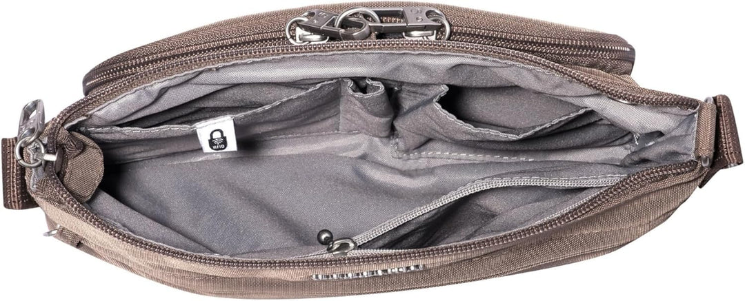 Baggallini Damen Diebstahlsicherung Securtex Anti-Diebstahl-Memento Crossbody-Tasche Portobello, Por