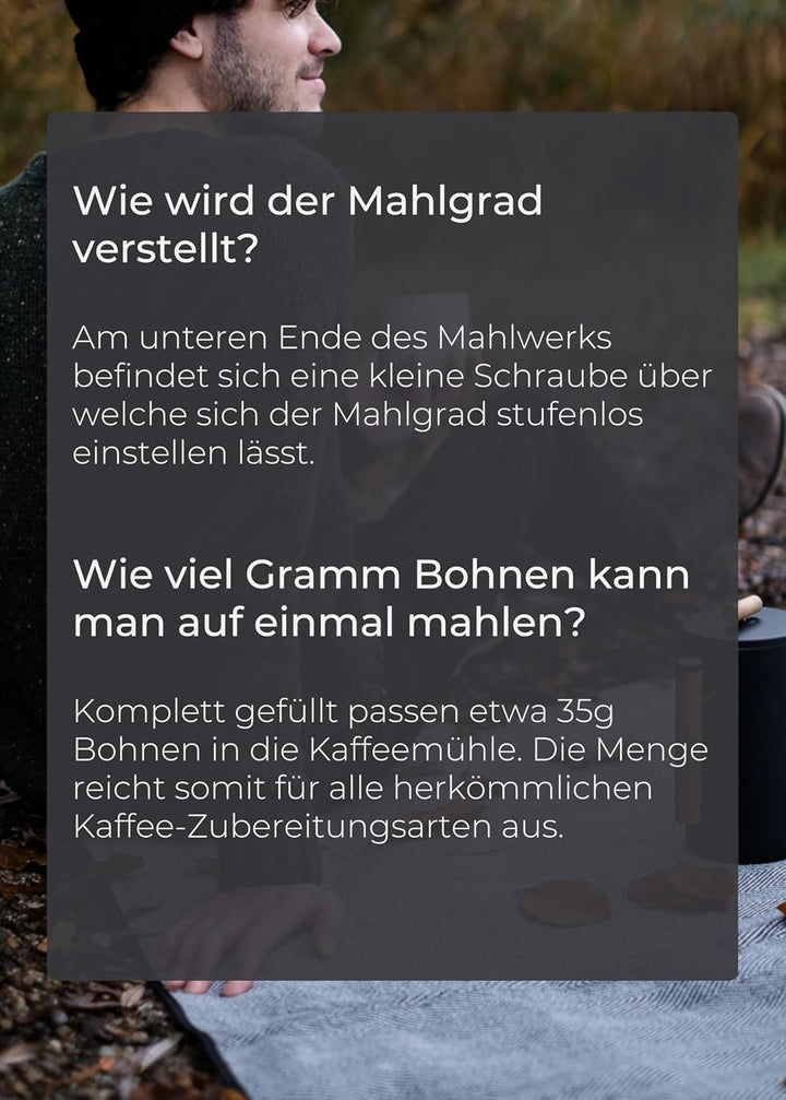 LAMBDA COFFEE® TERRA Kaffeemühle manuell aus Edelstahl und stufenlosem Keramikmahlwerk I Espressomüh