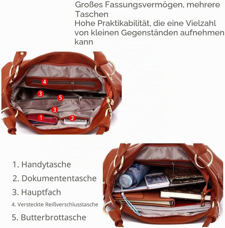 NICOLE & DORIS Damen handtasche Umhängetasche mit grosser Kapazität Weiche Ledertasche shopper Neue