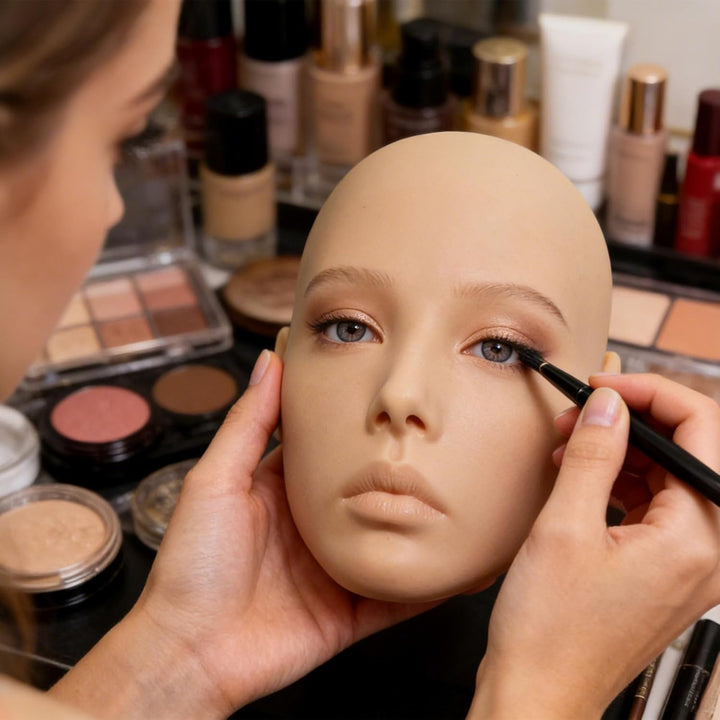Make-up Trainieren Bausatz,silikon gesicht, Professionelle Mannequin Kopf Set, Wiederverwendbare Sil