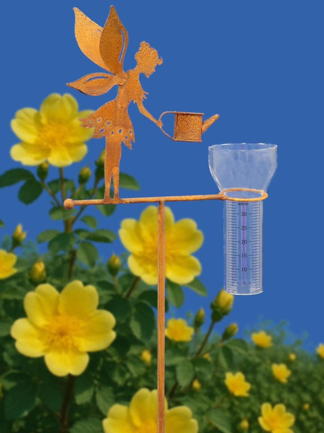 Pommerntraum ® | Regenmesser Niederschlagsmesser Pluviometer Edelrost Wetterstation Gartendeko Garte