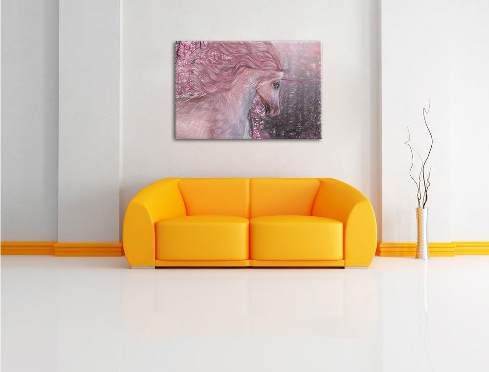 Pixxprint Einhorn als Leinwandbild/Grösse: 100x70 cm/Wandbild/Kunstdruck/fertig bespannt, 100x70