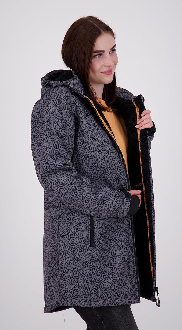 Deproc Active Damen Gefütterter Softshellmantel Kurzmantel mit Abnehmbarer Kapuze Übergangsjacke Kee