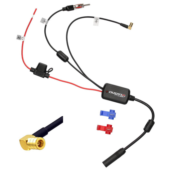 Audioproject A391 - DAB Antenne Verstärker Splitter SMB auf DIN kompatibel für Sony Pioneer JVC Kenw
