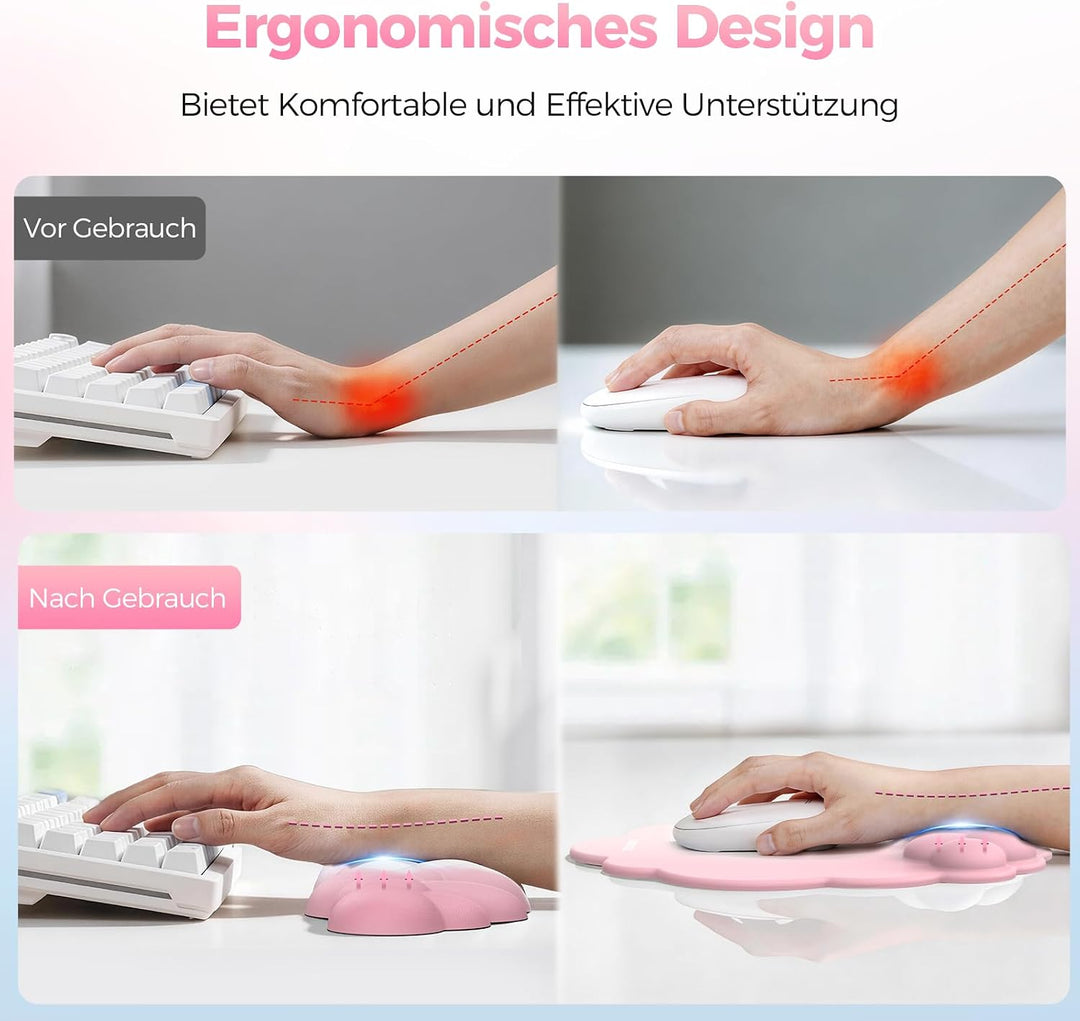 TECKNET Wolke Handballenauflage Tastatur, Mauspad mit Handauflage, Ergonomische Handauflage Tastatur