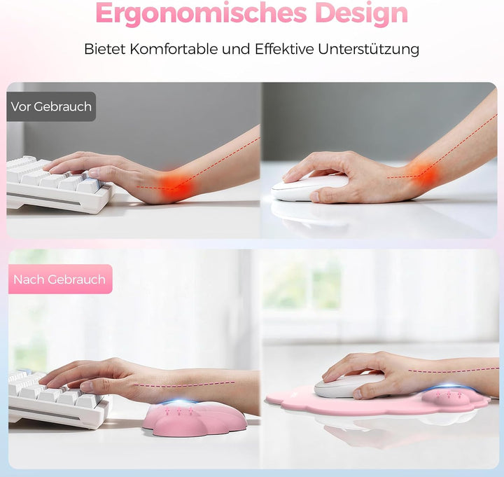 TECKNET Wolke Handballenauflage Tastatur, Mauspad mit Handauflage, Ergonomische Handauflage Tastatur