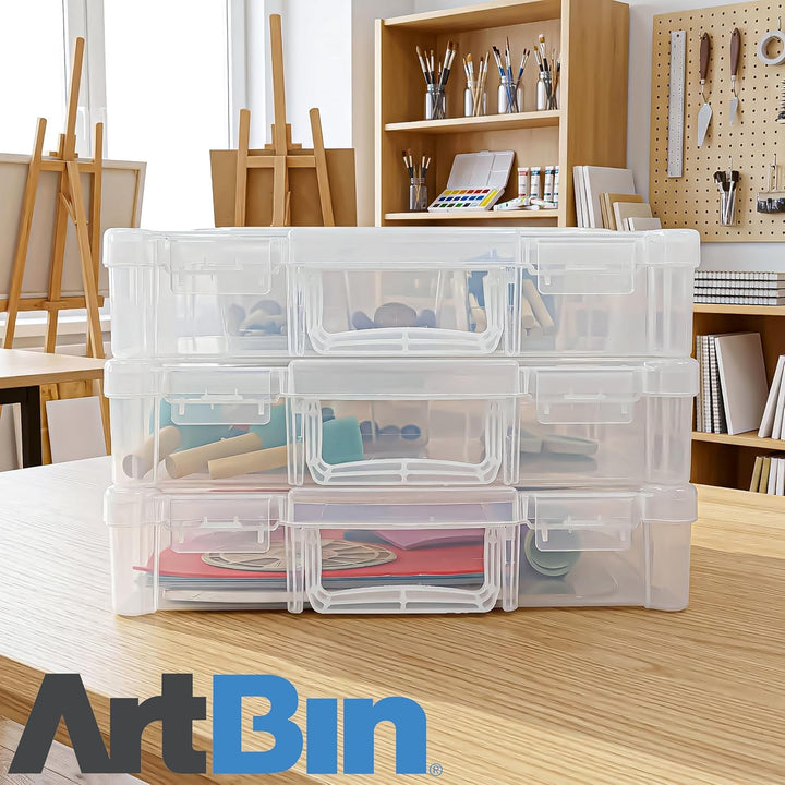 ArtBin 6913ZZ 30,5 x 30,5 cm tragbarer Kunst- und Handwerks-Organizer mit Griff, 3er-Pack, [3] Kunst