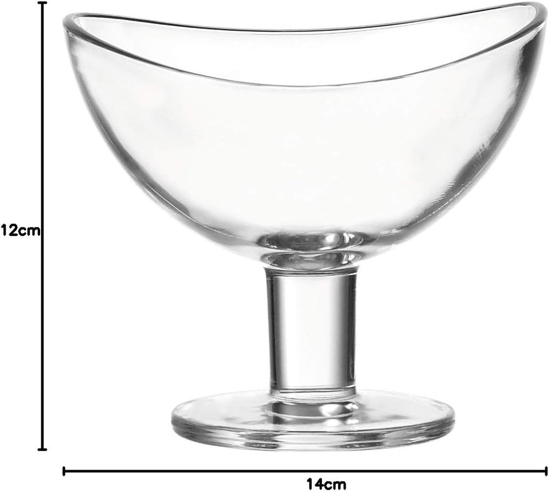 LEONARDO HOME Schale auf Fuss Loop, 6-er Set, 300 ml, spülmaschinengeeignet, Klarglas, 043369