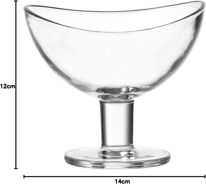 LEONARDO HOME Schale auf Fuss Loop, 6-er Set, 300 ml, spülmaschinengeeignet, Klarglas, 043369