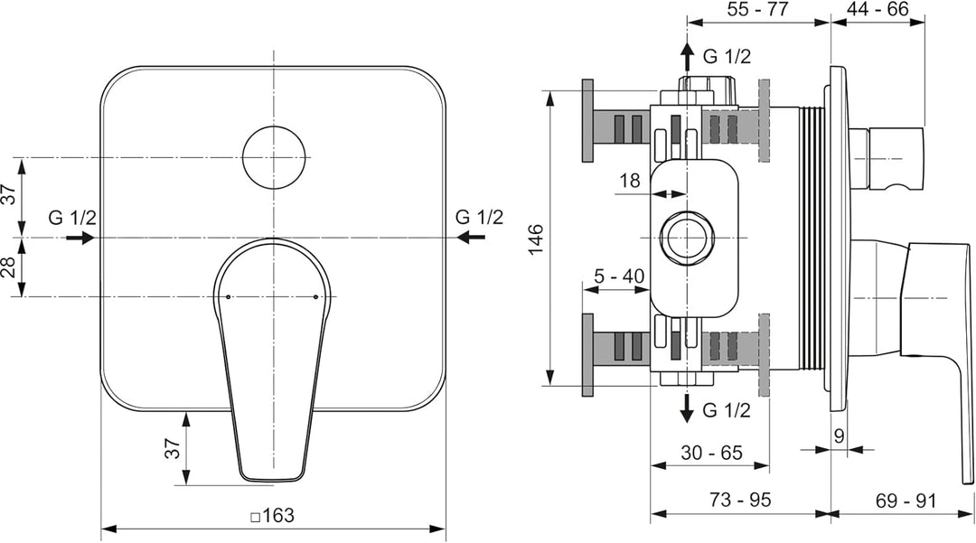 Ideal Standard A7348AA Cerafine D Badearmatur Unterputz Unterputz Wanne, Unterputz Wanne