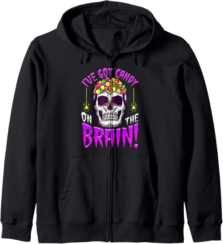 Lustiges Halloween Süssigkeiten Süssigkeiten Süssigkeiten oder Leckereien Halloween Kapuzenjacke