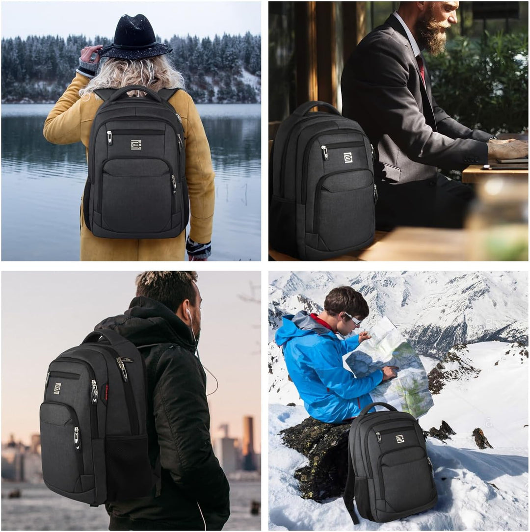 marcello Rucksack Herren, 17,3 Zoll Laptop Rucksäcke mit USB-Ladeanschluss für Arbeit Schule Uni Sch