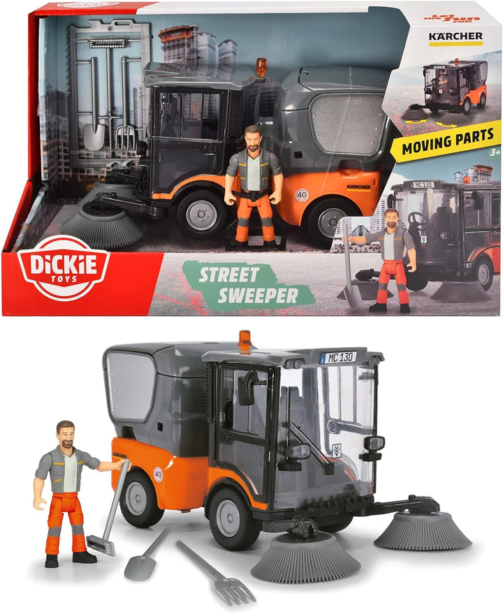 Dickie Toys Street Sweeper, Orange/Grau Einzelbett, Einzelbett
