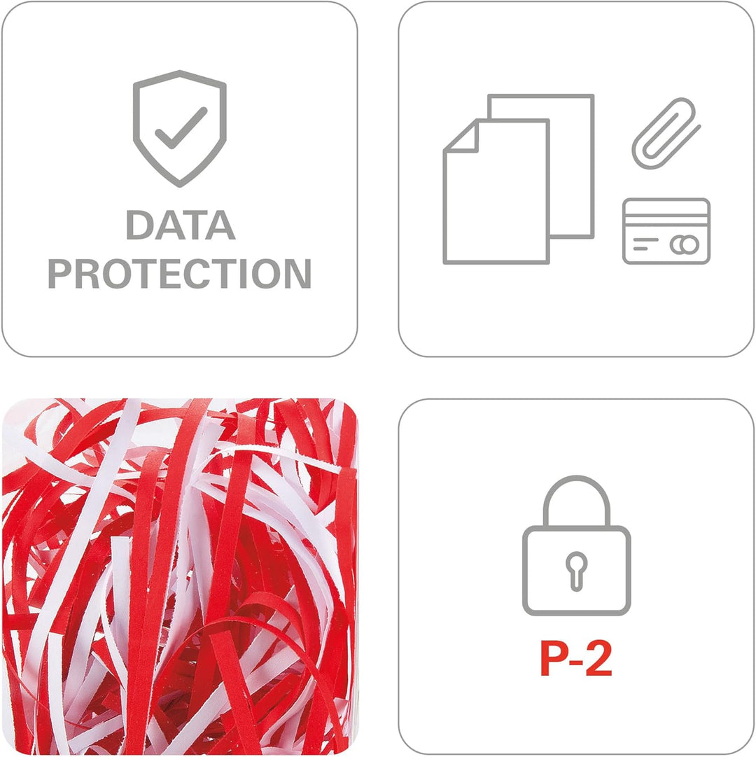 HSM Pure 320 Aktenvernichter I Streifenschnitt 3,9 mm I Sicherheitsstufe P-2 I Office Schredder für