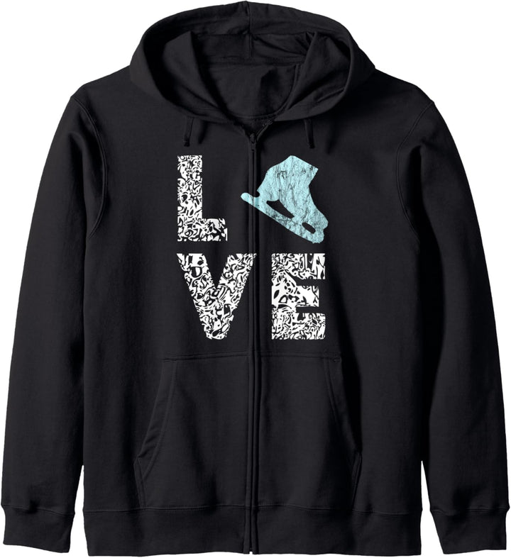 Eiskunstlauf Love Schlittschuh Eiskunstläufer Eislaufen Kapuzenjacke