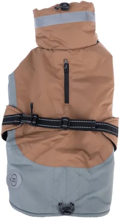 Bloom Hundemantel Warm Taupe 55 cm – Wasserdichter, windabweisender Hundemantel mit warmen Fleece-Fu