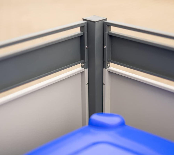WESTMANN 2er Mülltonnenverkleidung Planum | Metall 160x80x120 cm Grau/Hellgrau | Mülltonnen Sichtsch