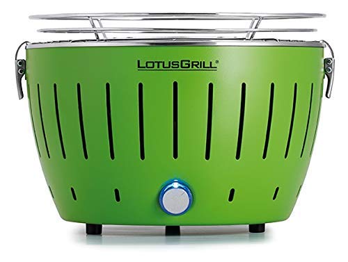 LotusGrill S Small Kompakt Limettengrün der raucharme Holzkohle-/Tischgrill in verschiedenen Farben.