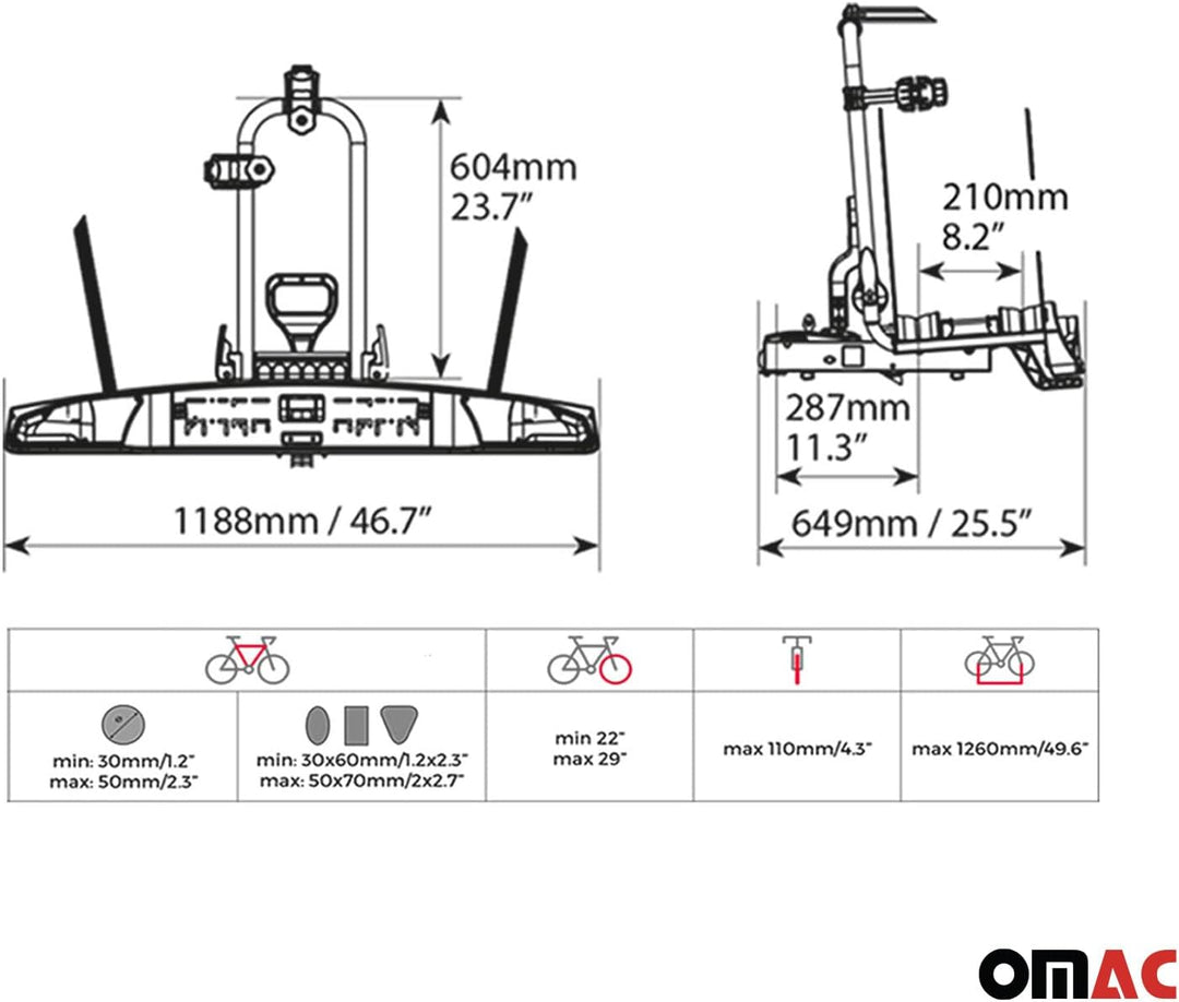 Menabo Fahrradträger Kupplungsträger Fahrrad-heckträger für 2 Fahrräder E-Bikes Universal ALCOR 2, U
