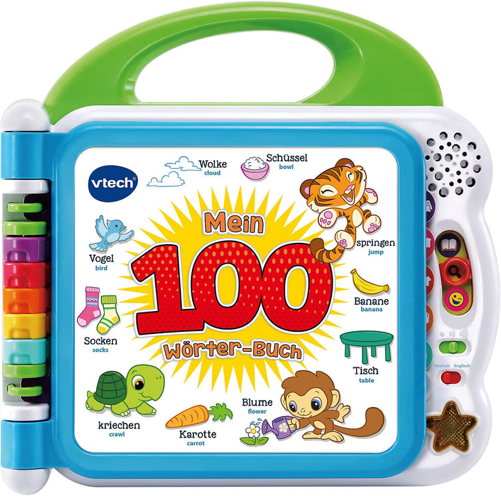 VTech Baby Mein 100-Wörter-Buch – Interaktives Bilderbuch zum Lernen erster Wörter mit 12 bilinguale
