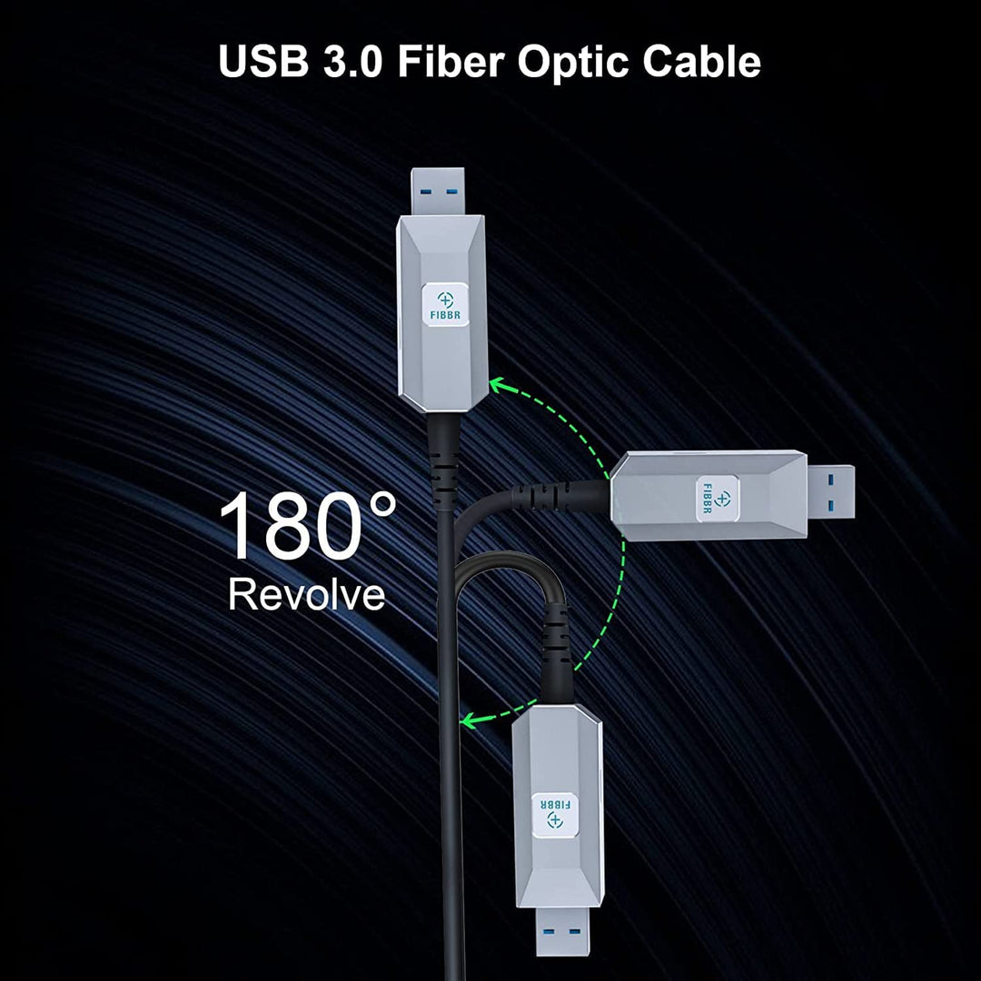 FIBBR USB A Kabel 10M, Ultralanges USB-A auf A Glasfaserkabel, 5Gbps USB A Glasfaserkabel, Verlustfr