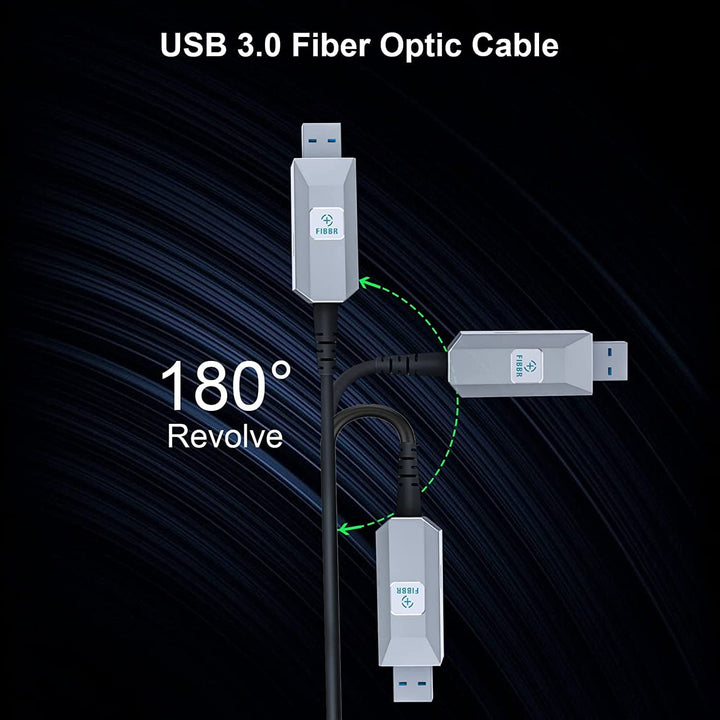 FIBBR USB A Kabel 10M, Ultralanges USB-A auf A Glasfaserkabel, 5Gbps USB A Glasfaserkabel, Verlustfr
