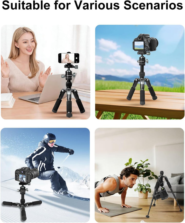 CAMBOFOTO Mini Stativ Kamera 52cm aus Aluminium mit 360° Kugelkopf | Tripod für Kamera und Smartphon
