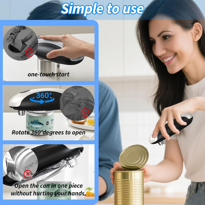 Elektrischer Dosenöffner, USB Wiederaufladbarer Elektrischer Glasöffner Küchenhelfer, One-Touch-Auto