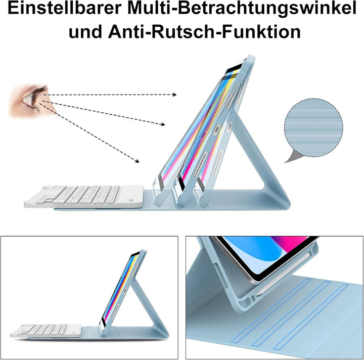 Hülle Mit Tastatur Für iPad A16 11 Generation 2025/10 Generation 2022 (11/10.9 Zoll), Hülle Mit Tast