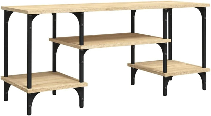 Tidyard TV Schrank mit 3 Ablagen Versehen Lowboard Fernsehtisch Fernsehschrank TV Möbel Holzwerkstof
