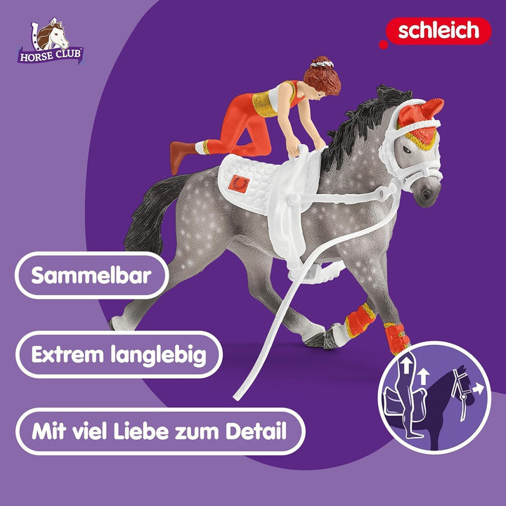schleich 42443 HORSE CLUB Mias Voltigier-Reitset, 18 Teile Spielset mit schleich Pferde Figur, Mädch