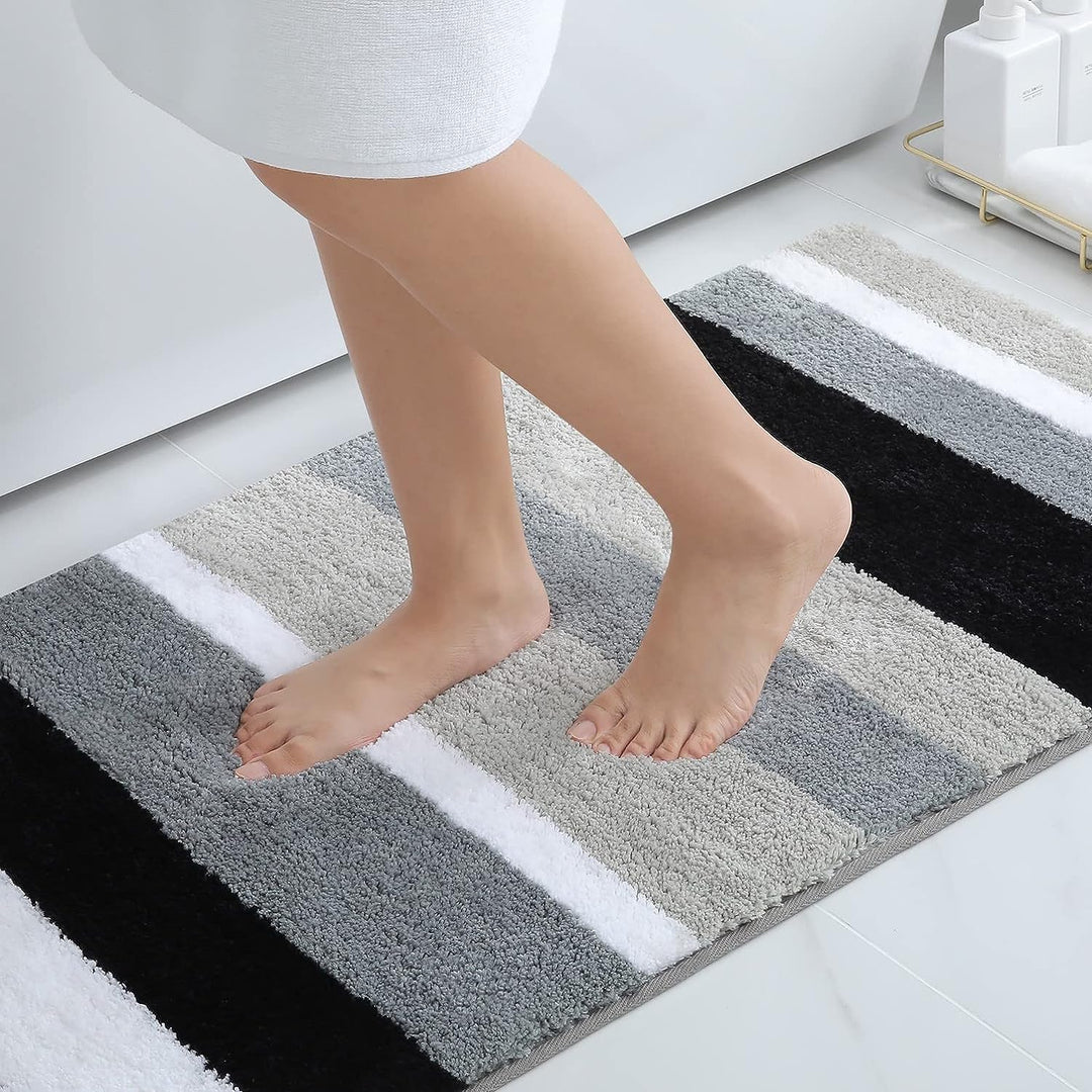 Homaxy rutschfest Badezimmer Badeteppiche Weich Hochflor Saugfähig Badvorleger Waschbar Flauschige M