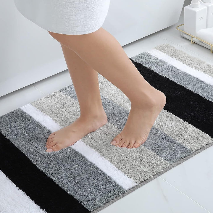 Homaxy rutschfest Badezimmer Badeteppiche Weich Hochflor Saugfähig Badvorleger Waschbar Flauschige M