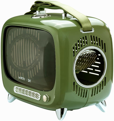 Transportbox für Hund, Katze & Kleintier | Retro TV-Box 45 x 41 x 28 cm | Reise & Transport mit Fens