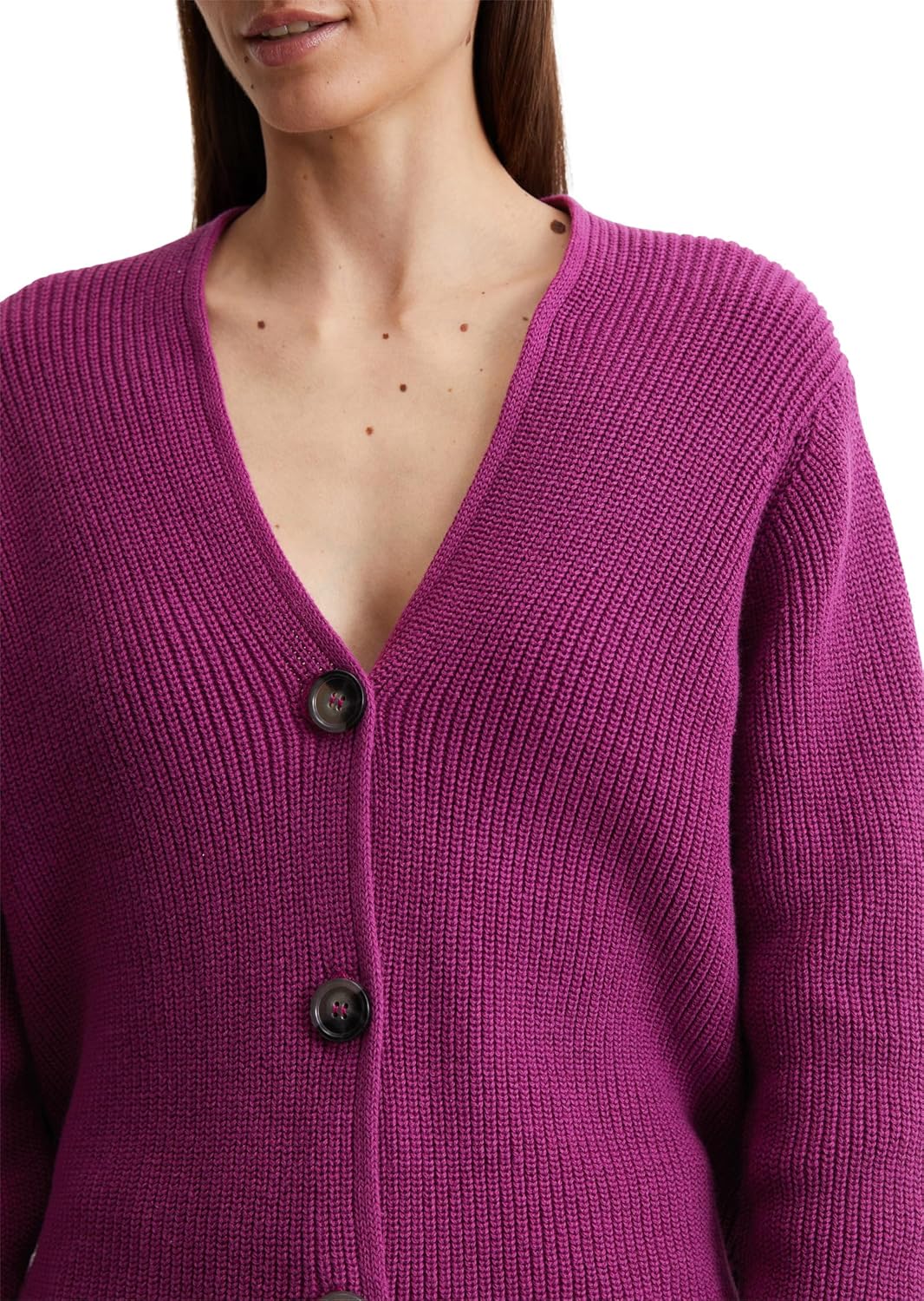 Marc O'Polo Damen Cardigan aus Bio-Baumwolle mit V-Ausschnitt XS 650, XS 650