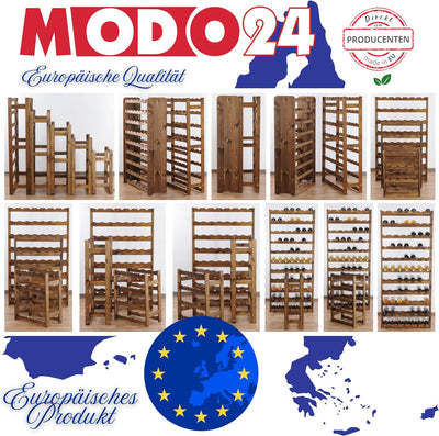 MODO24 Weinregal, Holz, unbehandelt, 72.5 x 25 x 166 cm, 25-Einheiten 72.5 x 25.0 x 166.0