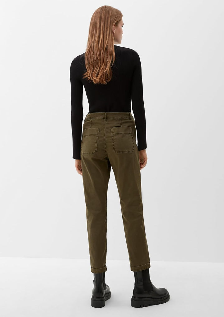 S. Oliver Damen Jeans Hose Comfort Chino Gabardinestretch Olive 32W / 28L 7946, 32W / 28L 7946