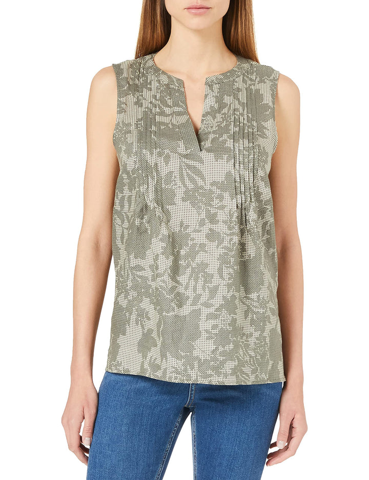 s.Oliver Damen 120.10.105.10.100.2100042 Bluse, Summer Khaki Aop