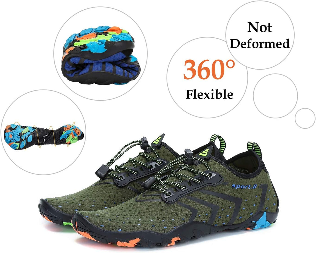 SAGUARO Badeschuhe für Herren Damen - 7/9 Drainagelöcher Schnelltrocknende rutschfest, Gr 35-48 38 E