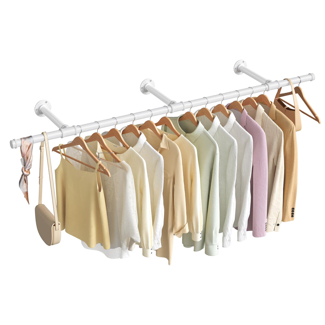 SONGMICS Kleiderstange für die Wand, Kleiderständer Wandmontage, Industrie-Design, platzsparend, 30