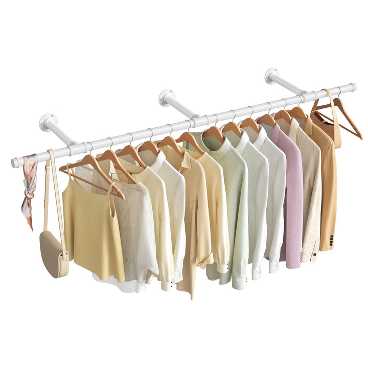 SONGMICS Kleiderstange für die Wand, Kleiderständer Wandmontage, Industrie-Design, platzsparend, 30