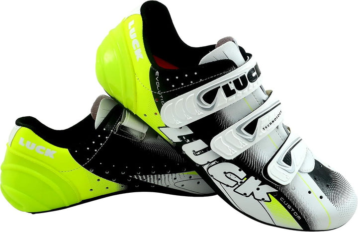 LUCK EVO Red Fahrradschuhe für den Strassenverkehr, mit Carbon-Sohle, sehr steif und leicht und mit