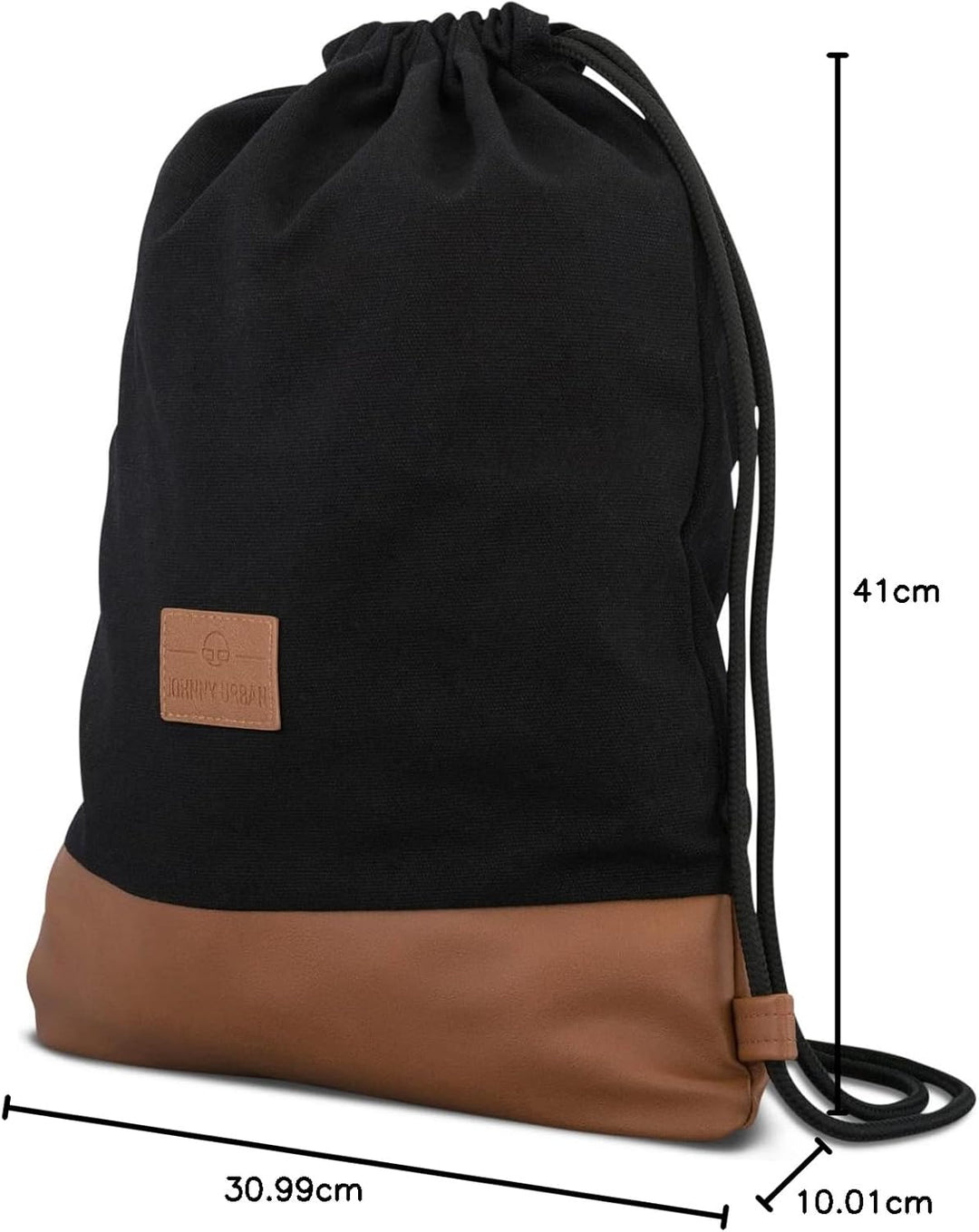 Johnny Urban Turnbeutel Damen &amp; Herren Schwarz - Luke - Beutel Rucksack mit Kordelzug - Baumwoll Can