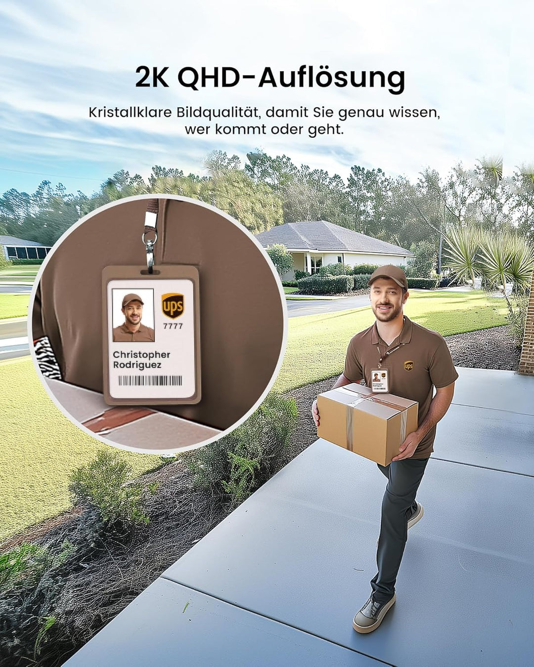 AOSU 2K überwachungskamera Aussen Akku Solar, Kamera Outdoor mit Installationsfreie Solarpanel, 360