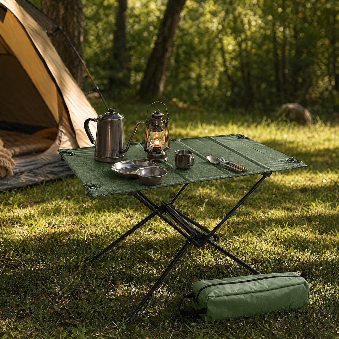 Campingtisch klappbar 60 x 40 cm, Faltbarer Outdoor Tisch aus Aluminium, Leichter tragbarer Camping