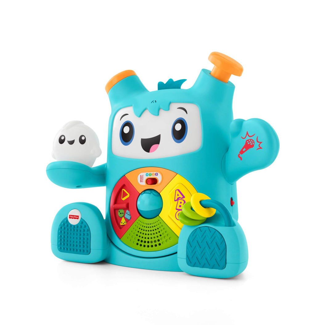 Fisher-Price FXD01 Mon Ami Rocki Interaktives Spielzeug mit Sound und Licht zum Lernen von Buchstabe