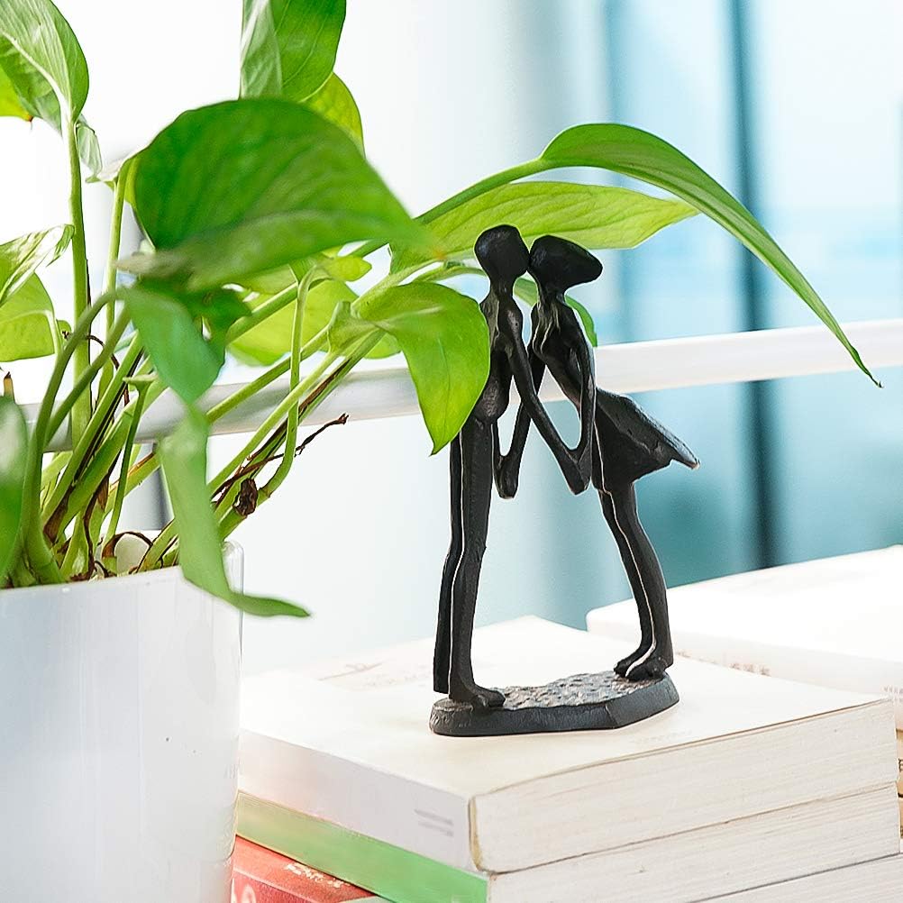 Aoneky Paar Eisenskulptur - Paar Statuette Geschenk zum Hochzeitstag, Geburtstag, Hochzeit, Weihnach