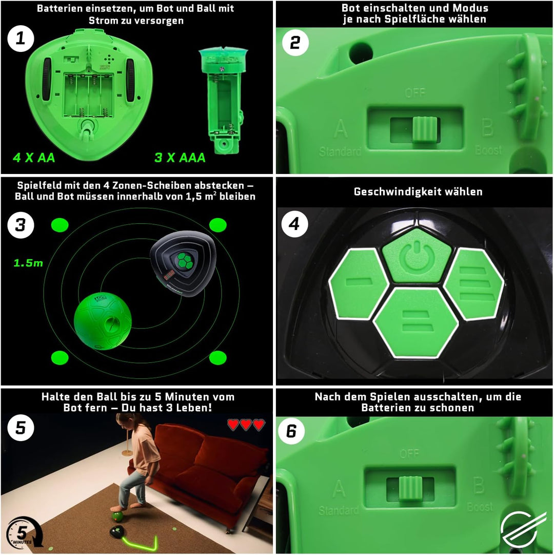 Smart Ball 1001CB-MTL Soccer Bot HallenFusballtrainer, Schwarz, Einheitsgrösse