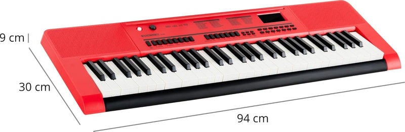 McGrey 6170 RD Akku-Keyboard - 61 Tasten-Keyboard mit integriertem Akku - 200 Klänge und Rhythmen -