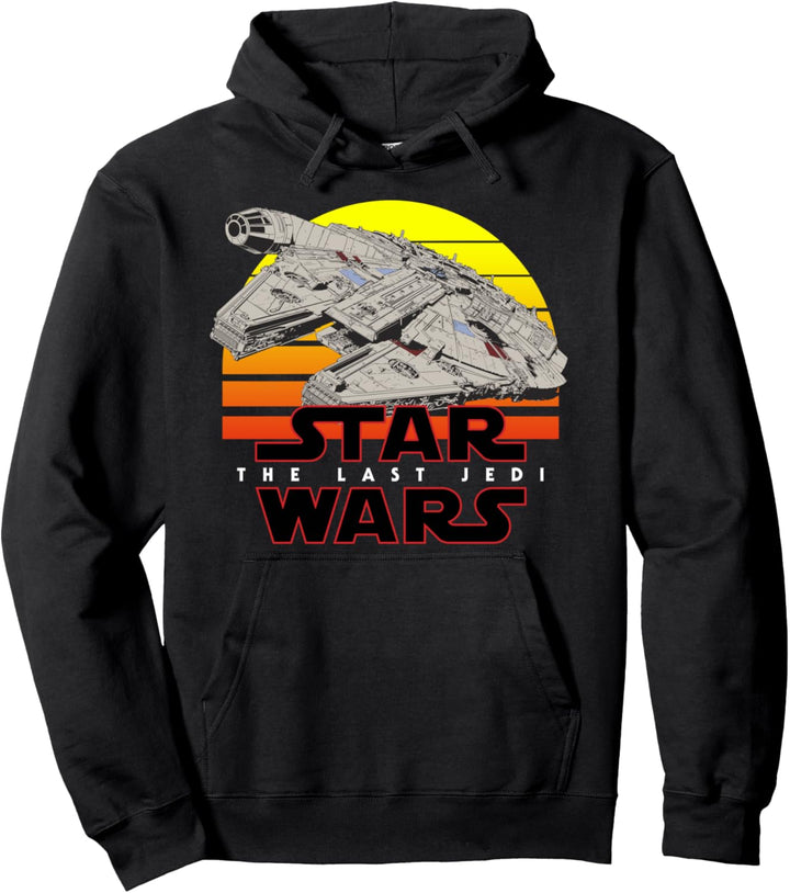 Star Wars The Last Jedi Millennium Falcon Striped Sunset Pullover Hoodie